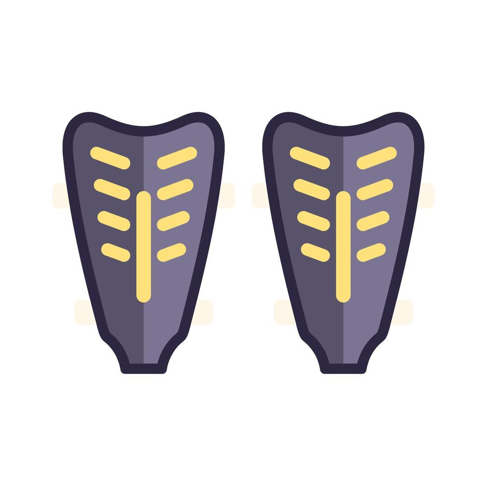 Pair of football shin guards protecting player legs vector