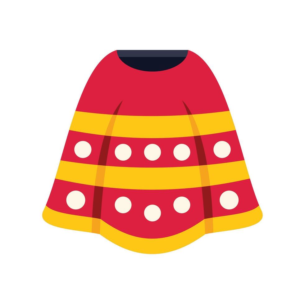 Traditional red and yellow skirt with white dots representing spanish culture vector