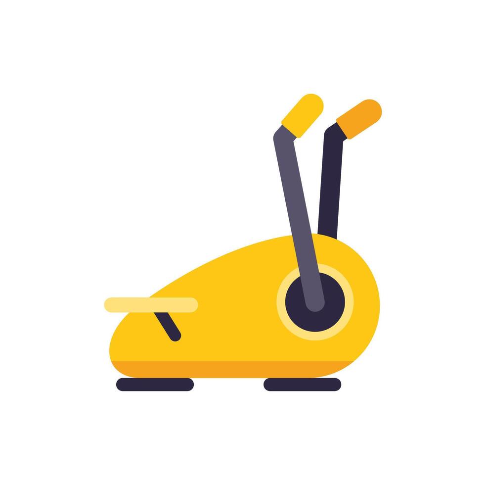 Yellow exercise bike providing cardio at the gym vector