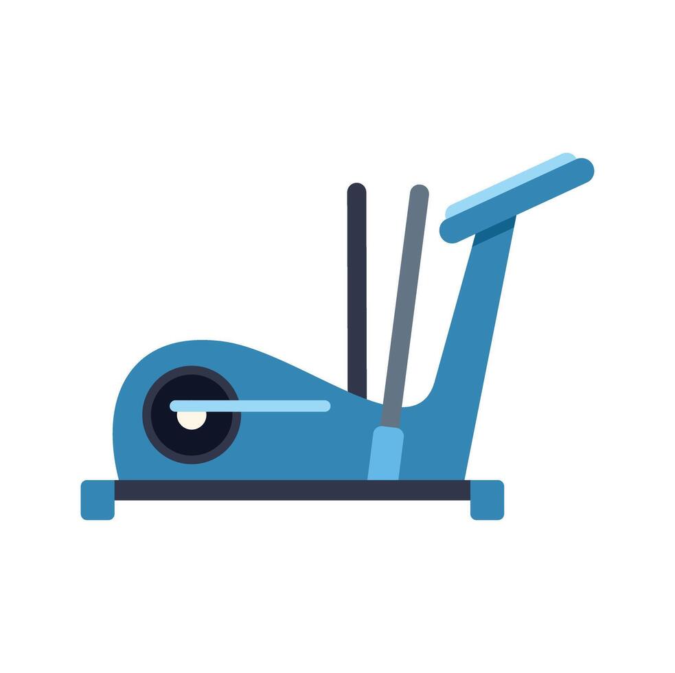 Blue stationary exercise bike for working out at home vector