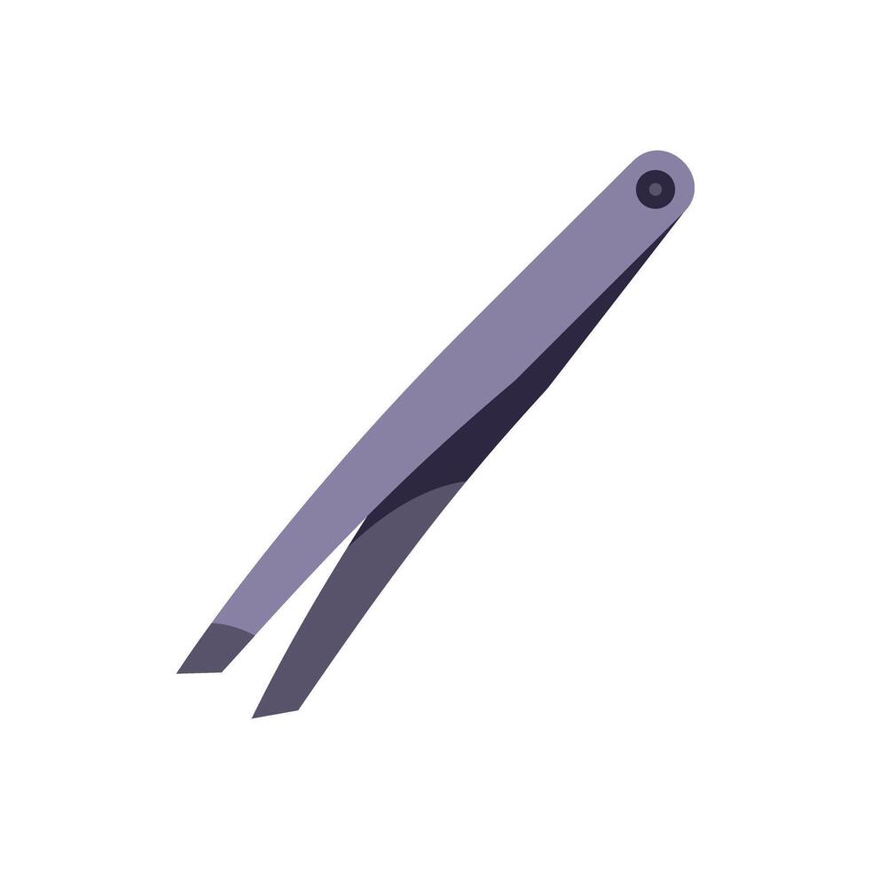 Closed metal tweezers for eyebrow correction vector