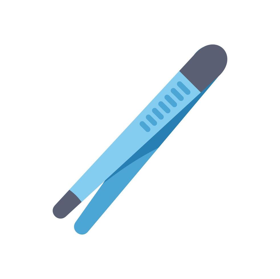 Blue tweezers for eyebrow correction or first aid kit vector
