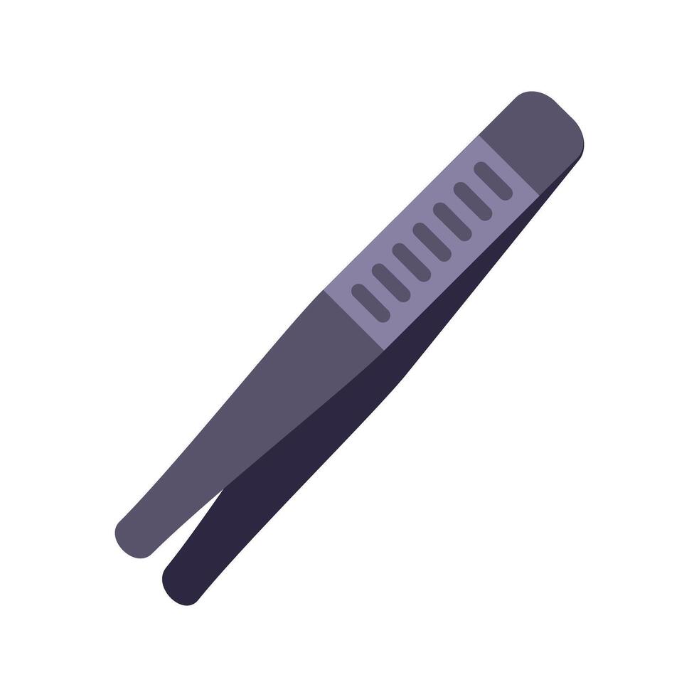 Metal tweezers lying open on white background vector