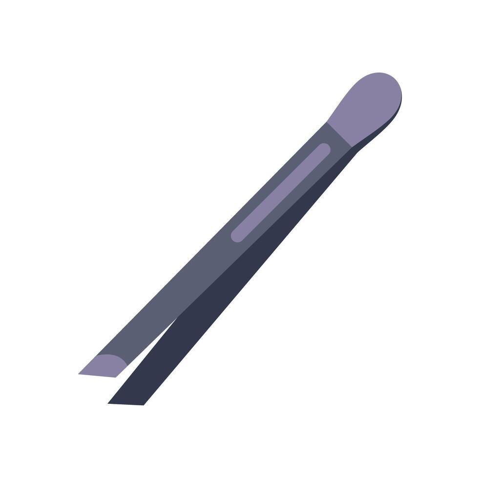 Tweezers for eyebrow correction lying diagonally isolated on white background vector