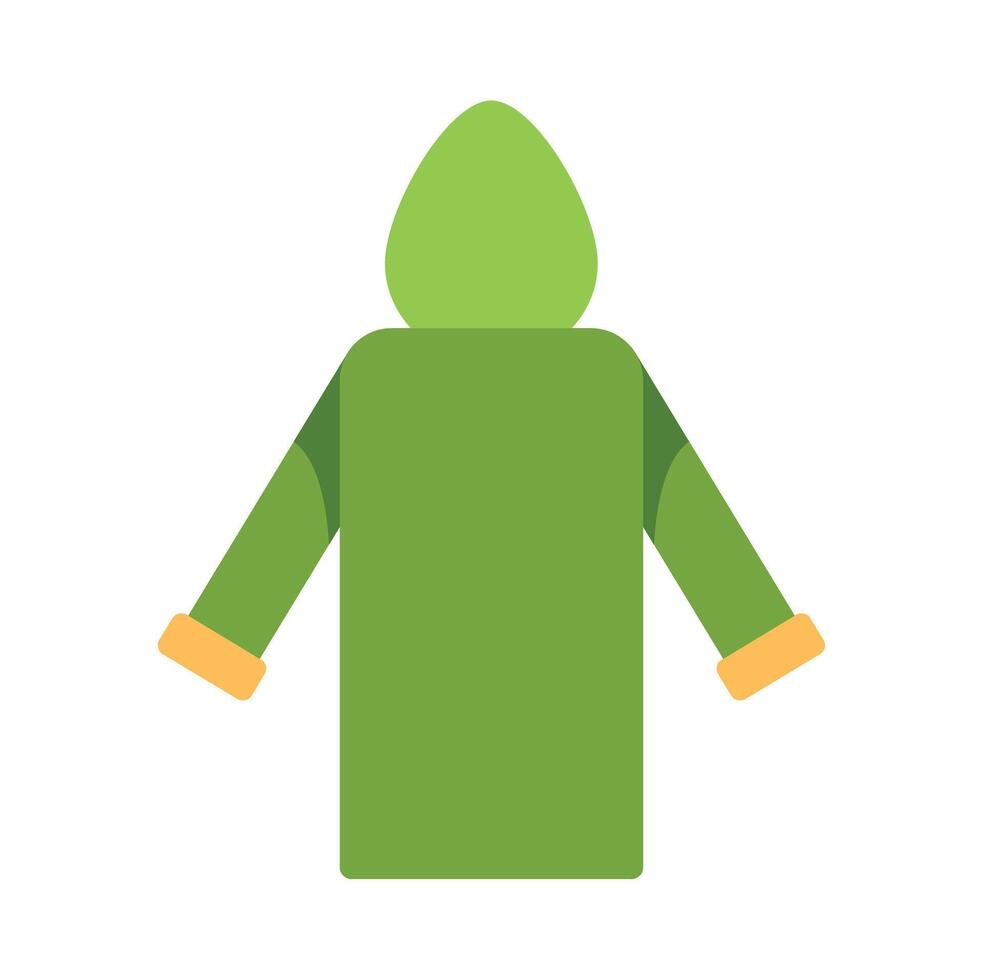 Green hoodie sweatshirt featuring a pocket on the back presenting its back view vector