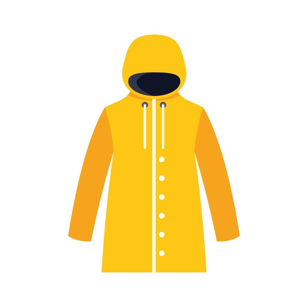 Yellow raincoat protecting from bad weather conditions illustration vector
