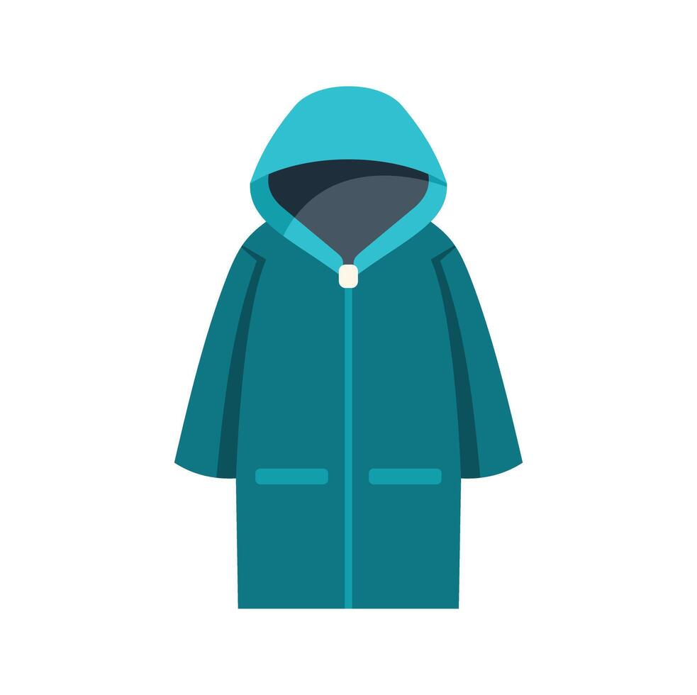 Green winter jacket protecting from cold weather vector