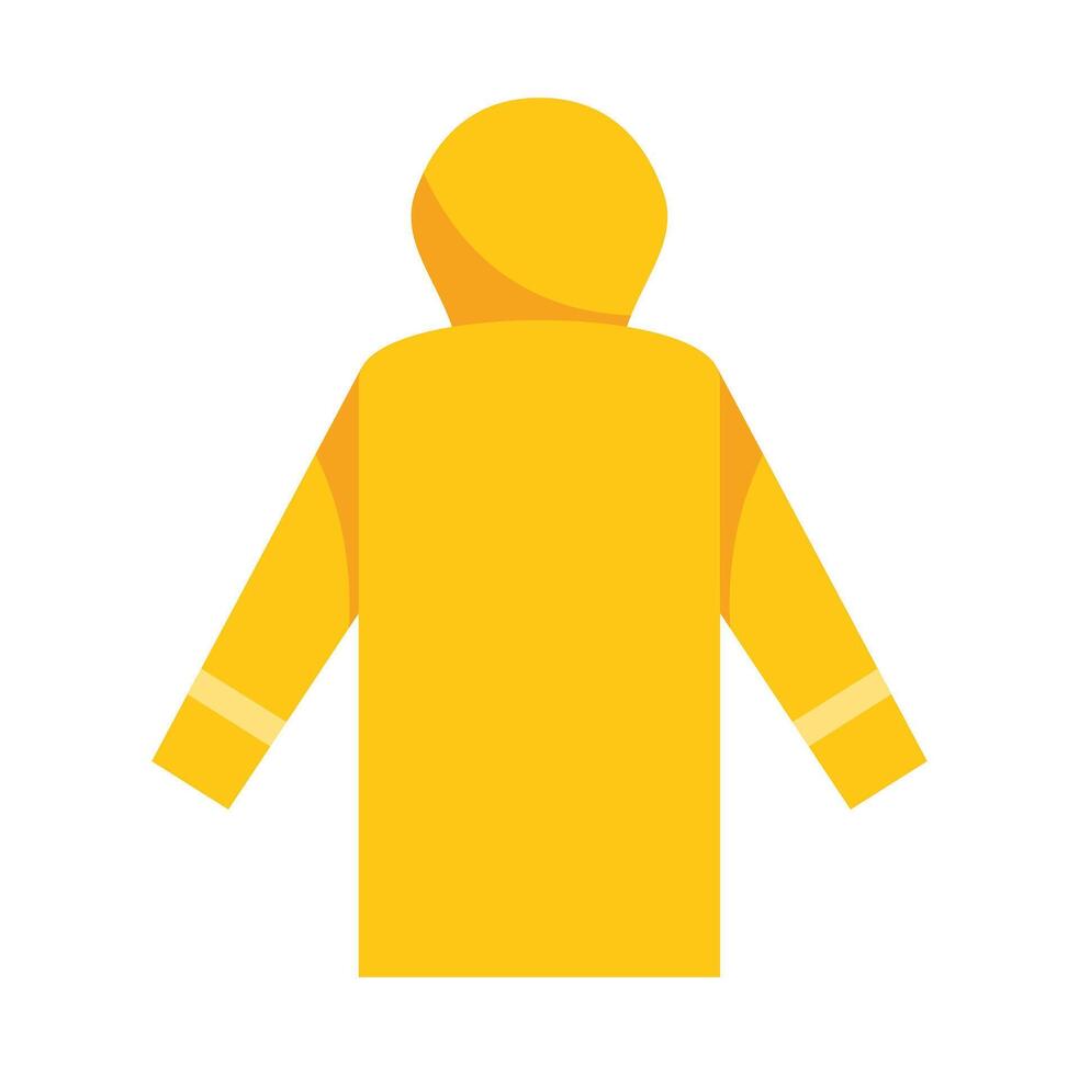 Yellow raincoat protecting from rain while walking outdoors vector