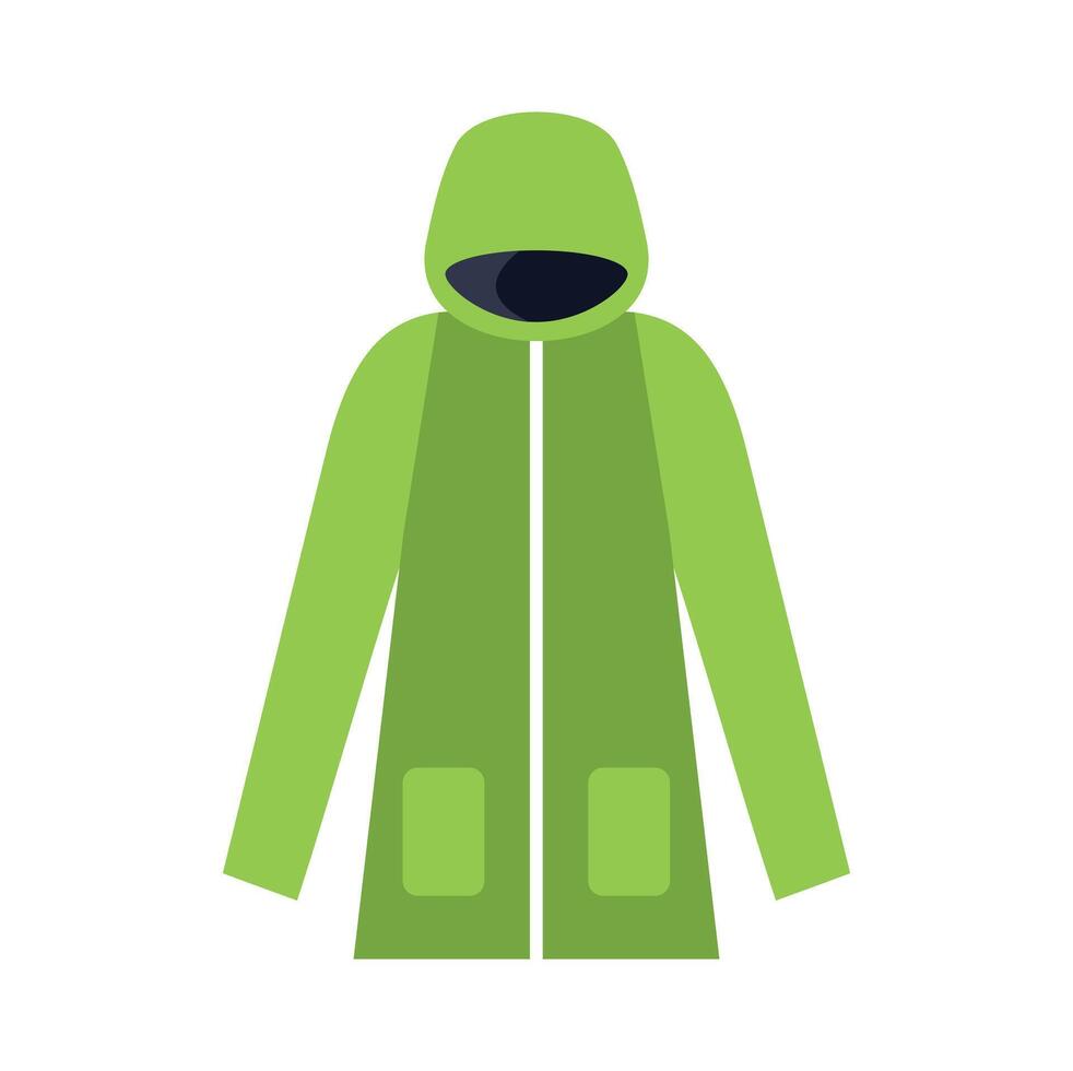 Green winter jacket with hood keeping you warm vector