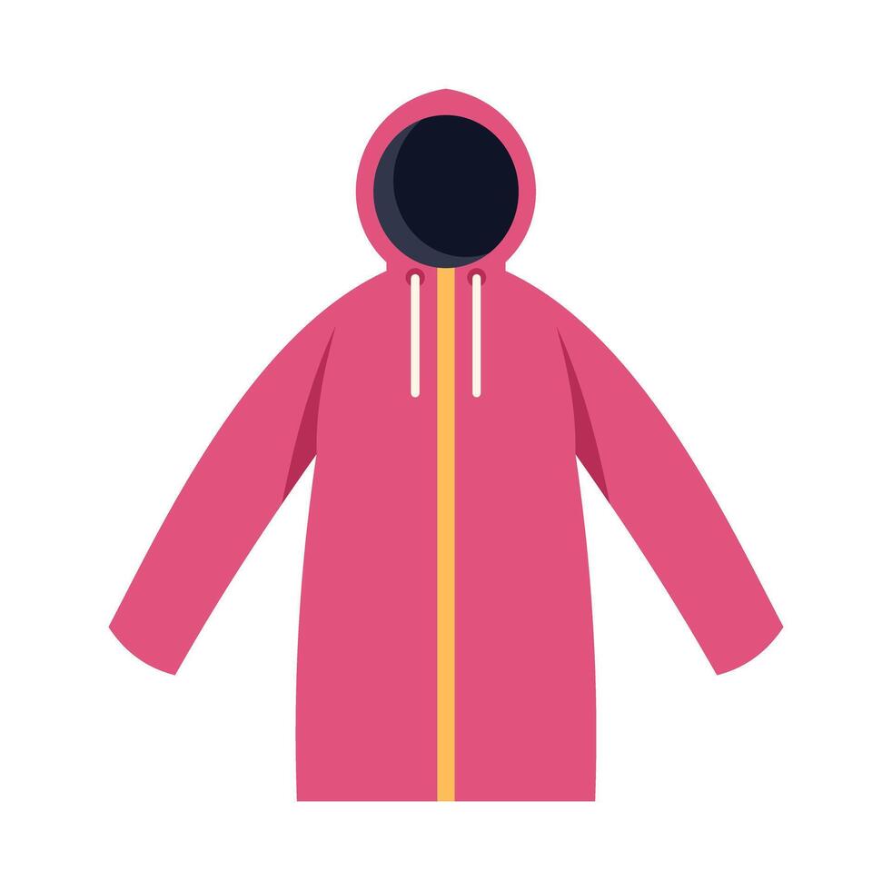 Pink raincoat with hood isolated on white background vector
