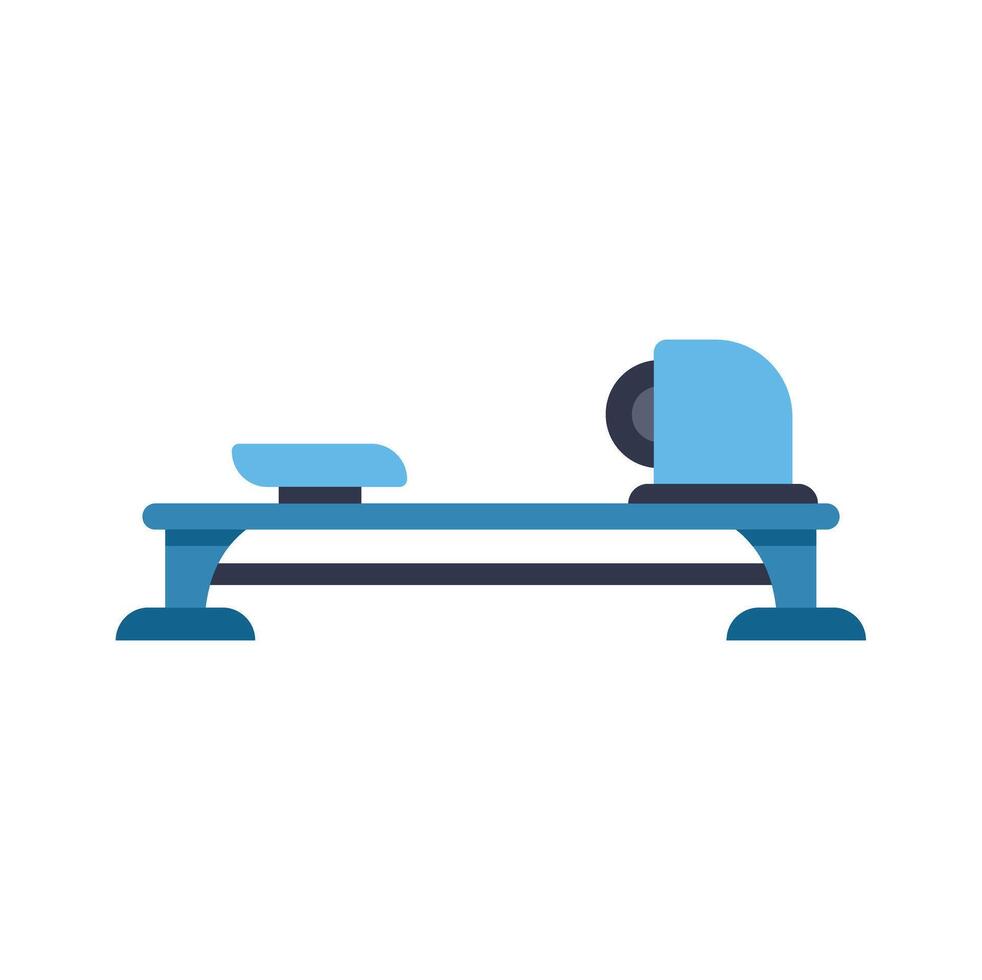 Blue rowing machine for indoor exercise workout vector
