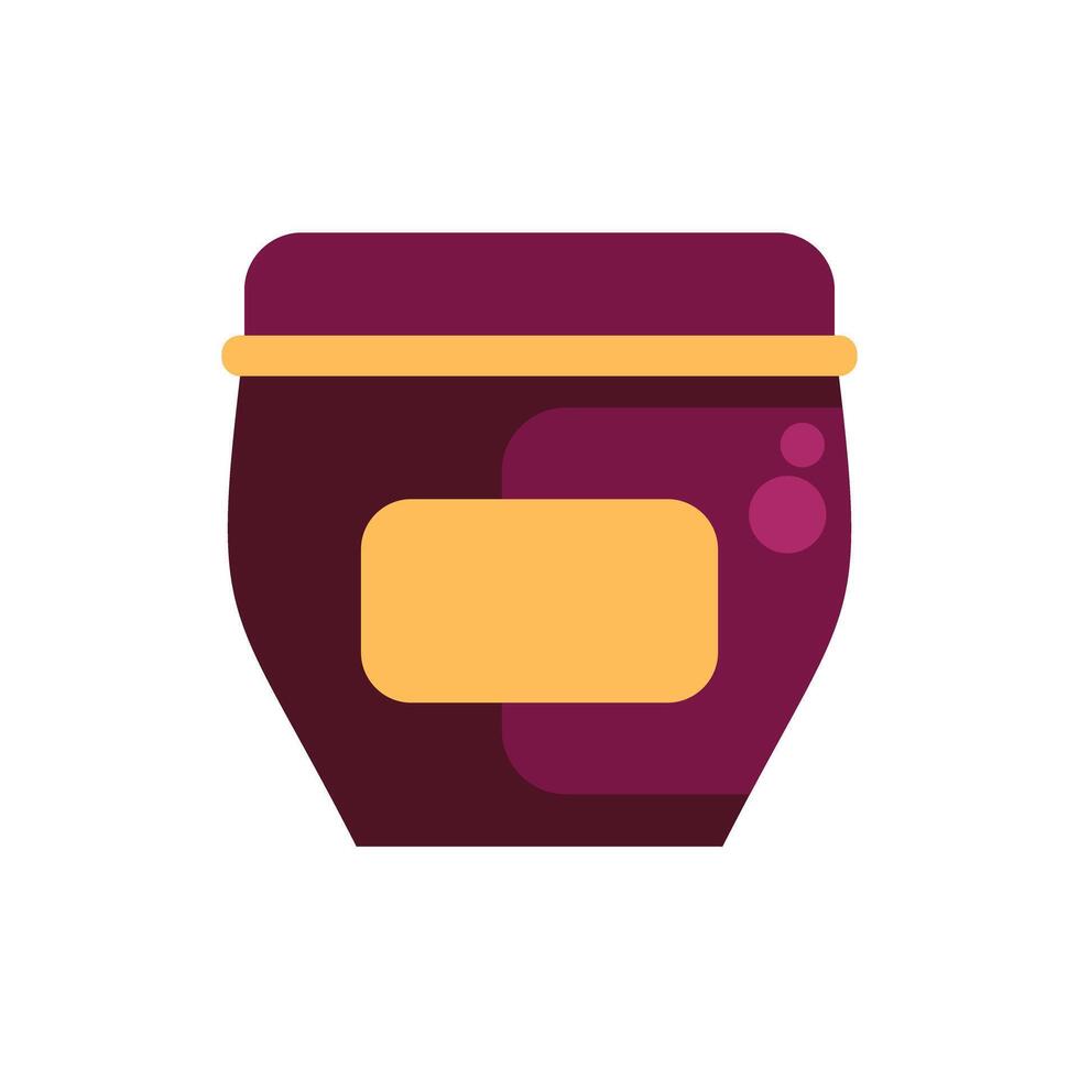 Closed jar with jam, confiture or marmalade with blank label for branding vector