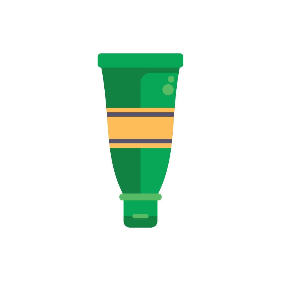 Green cream tube standing on white background with copy space vector