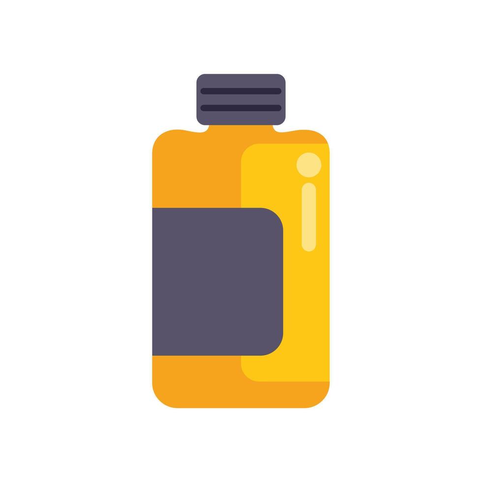 Yellow medicine bottle with blank label for branding vector