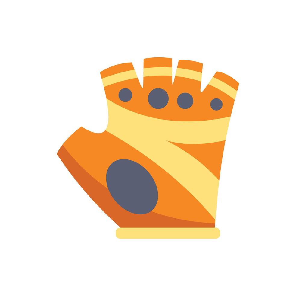 Orange sports glove with blue and yellow details providing grip and style vector