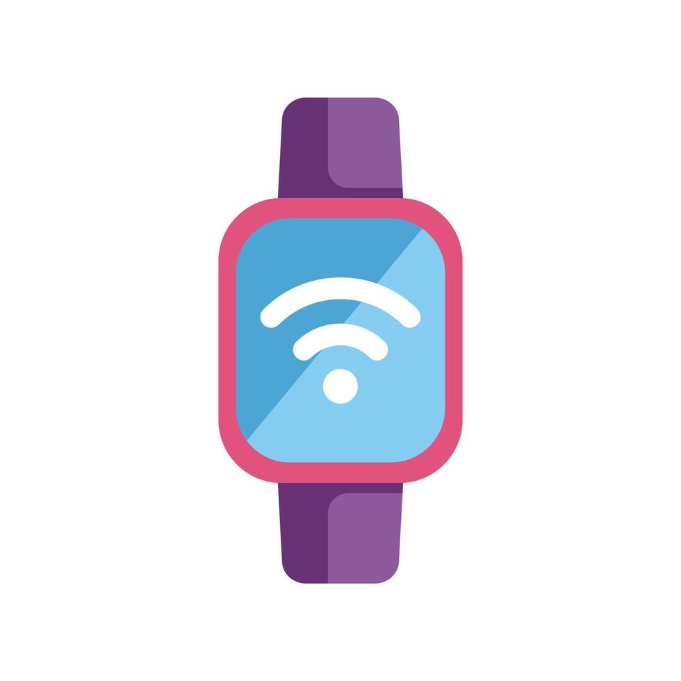 Smart watch displaying wifi icon for wireless connection vector