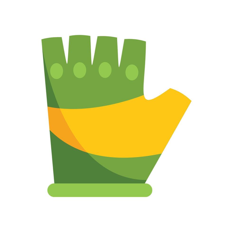Green and yellow working glove protecting hand at work vector