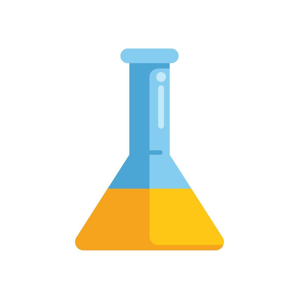 Erlenmeyer flask containing chemical solution icon illustration vector