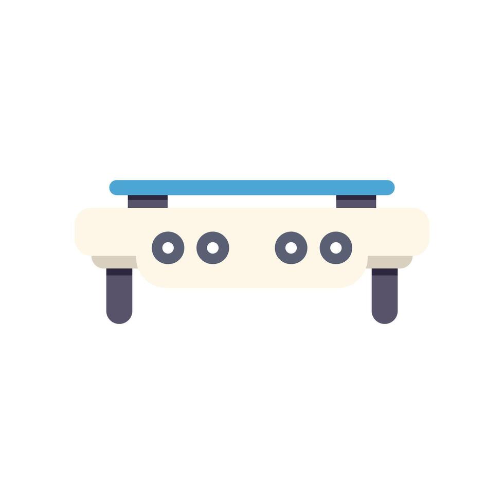 Medical equipment operating table standing in an operating room, side view vector