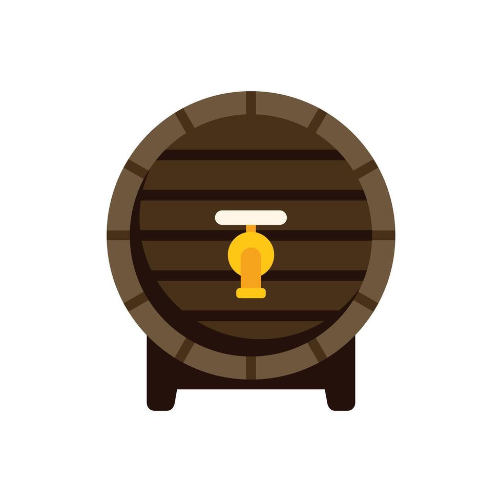 Wooden barrel for storing alcoholic beverages like beer or wine vector