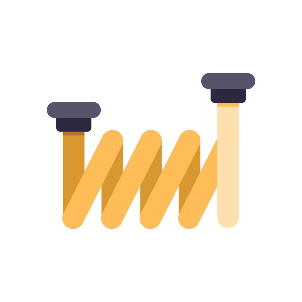 Yellow flexible spring connecting two elements on white background vector