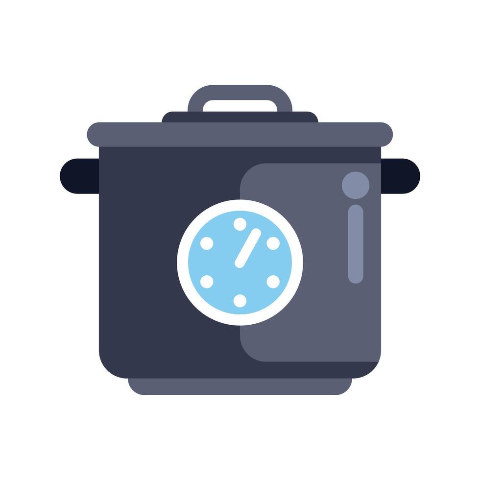 Multicooker showing remaining cooking time on display panel vector