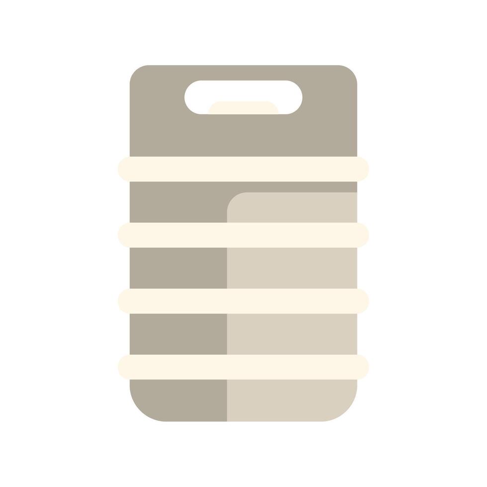 Metal beer keg with handle for storing and transporting draught beer vector