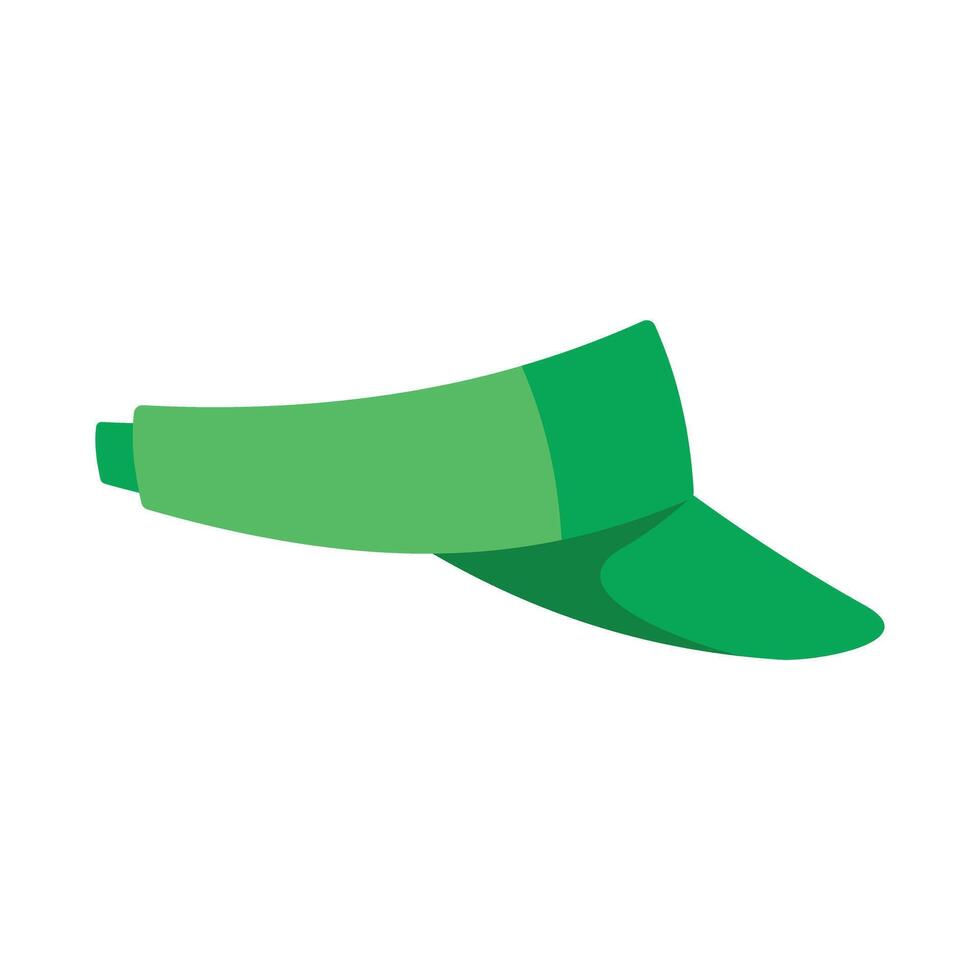 Green sun visor cap protecting from sunlight vector