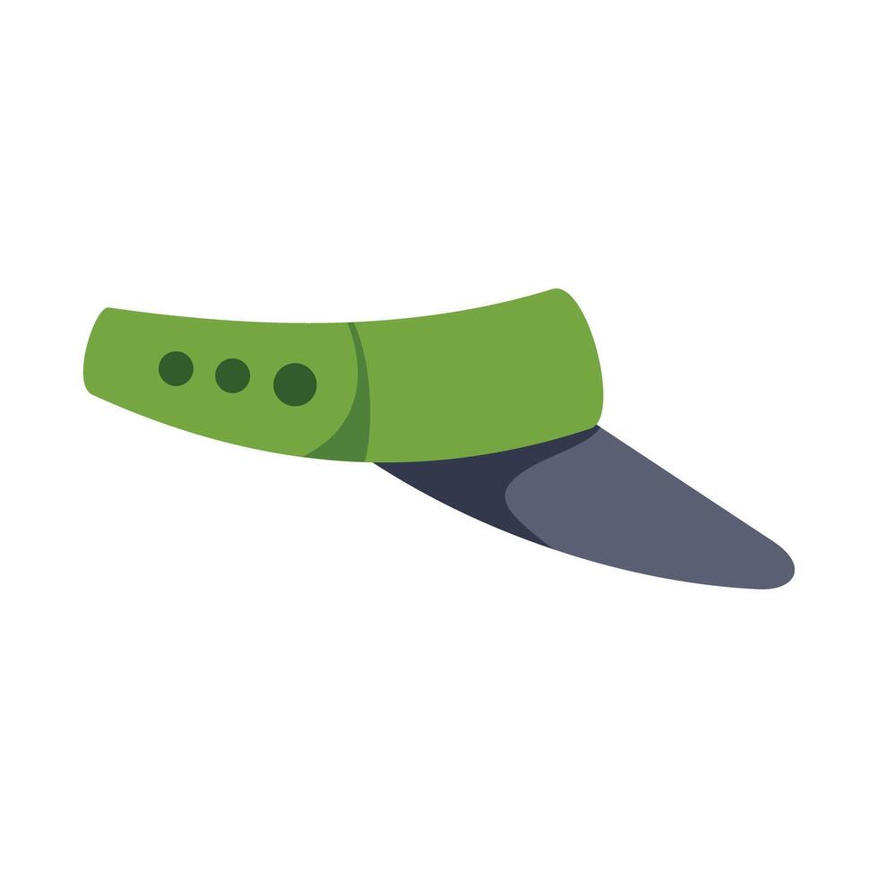 Green tennis sun visor protecting from sunlight vector