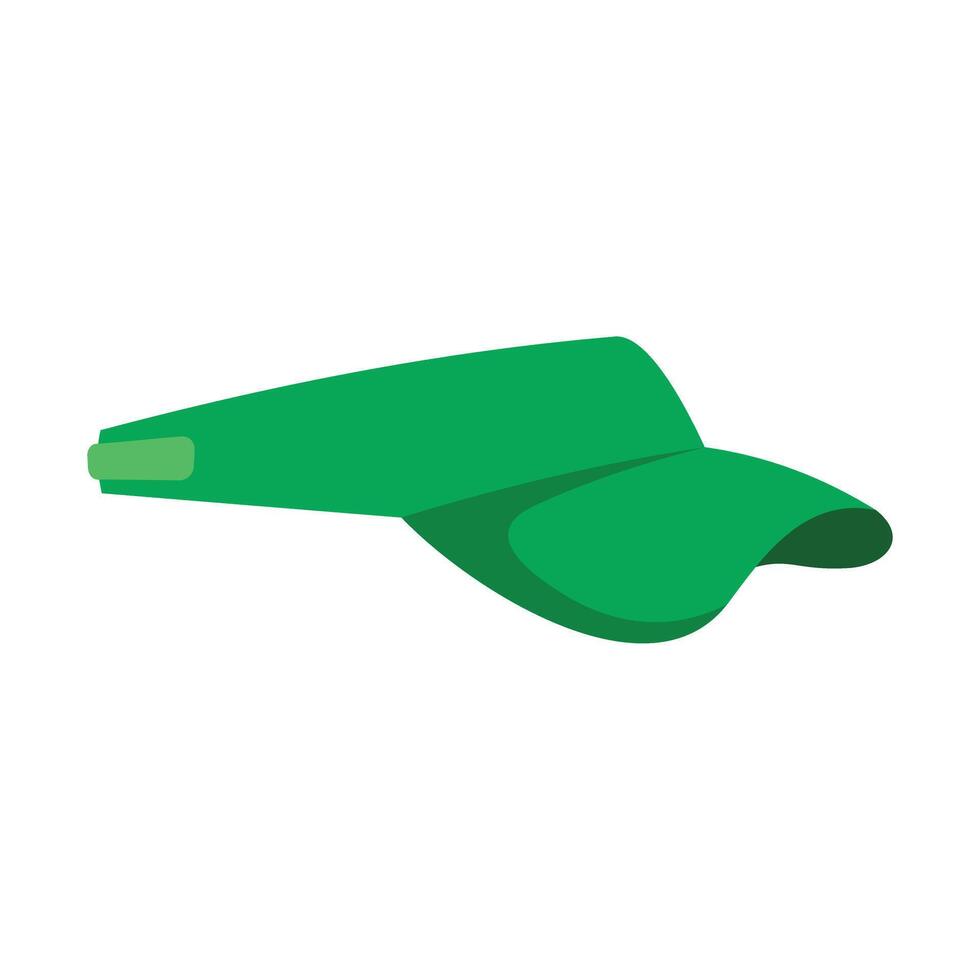 Green sun visor cap protecting from sunlight vector