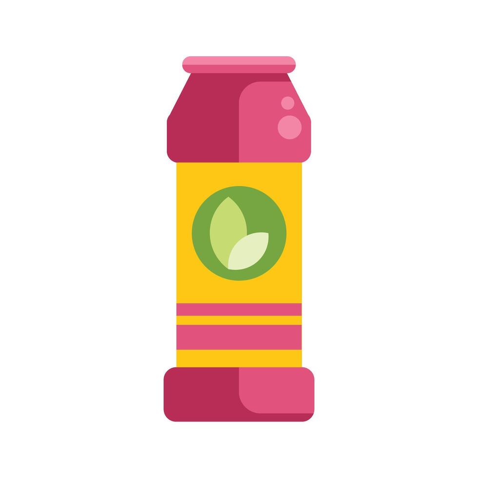 Yellow and pink bottle packaging showing eco friendly product vector