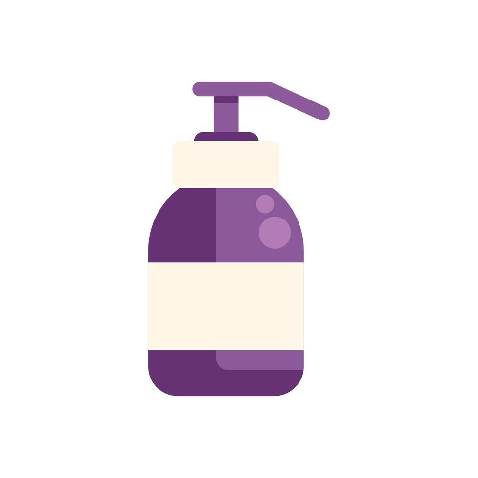 Plastic cosmetic bottle with dispenser pump for shampoo or soap vector