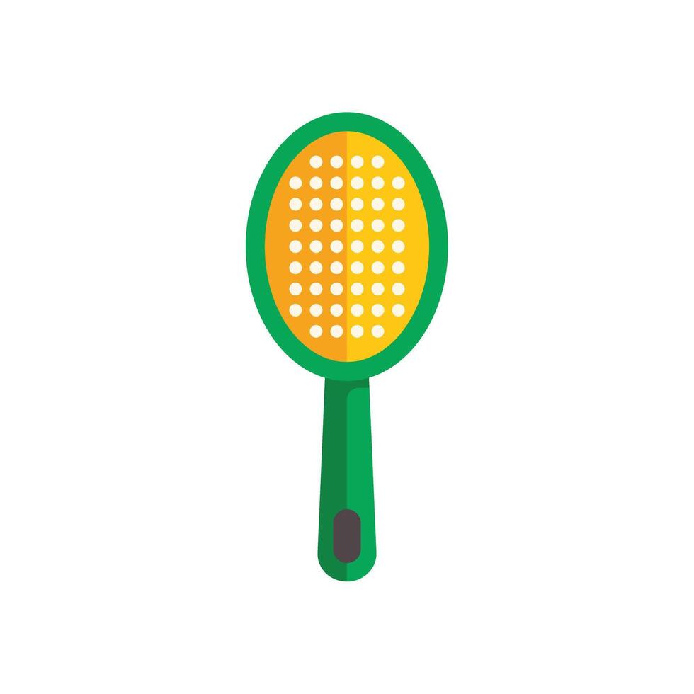Green and yellow fly swatter isolated on white background vector