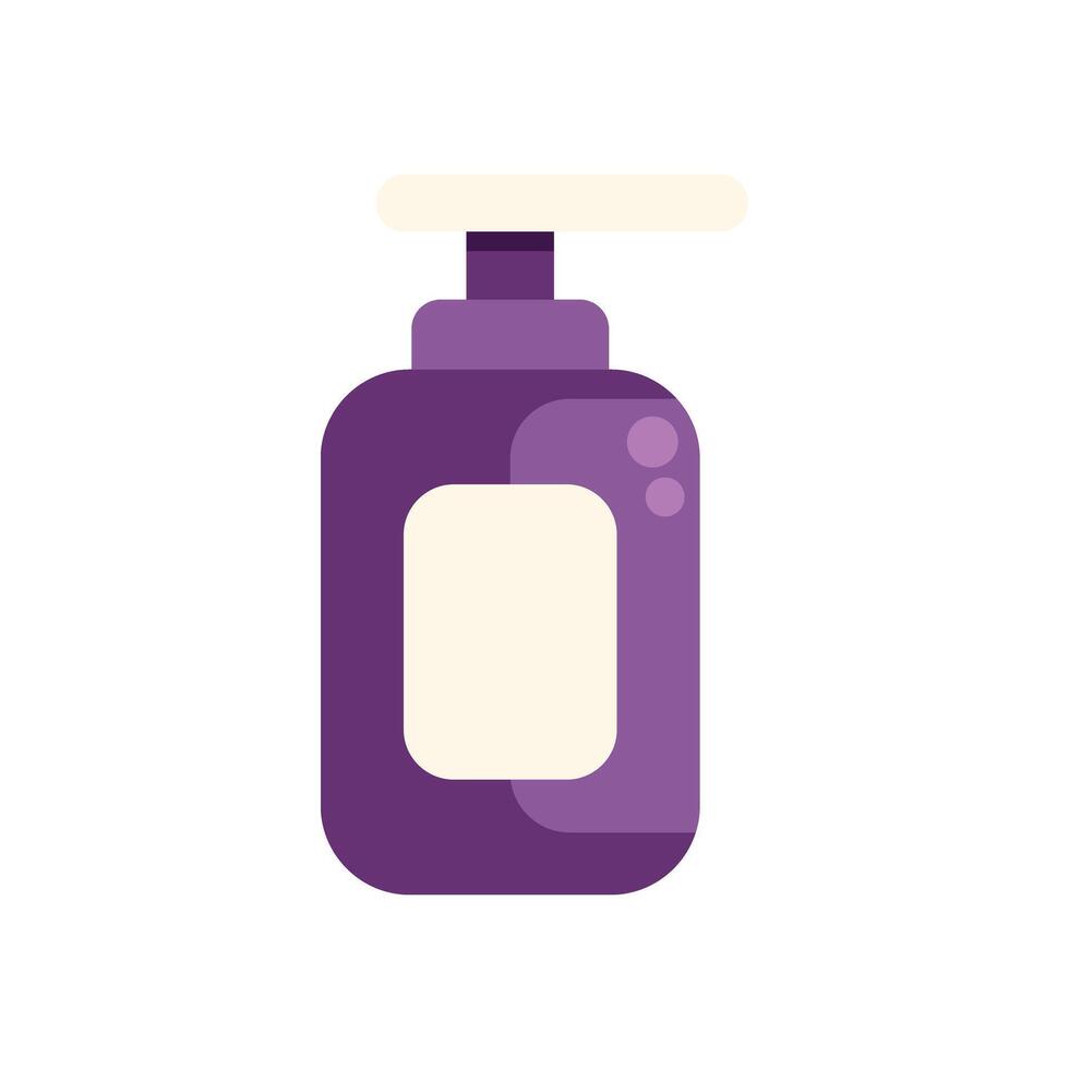 Purple cosmetic dispenser bottle with blank label for brand identity vector