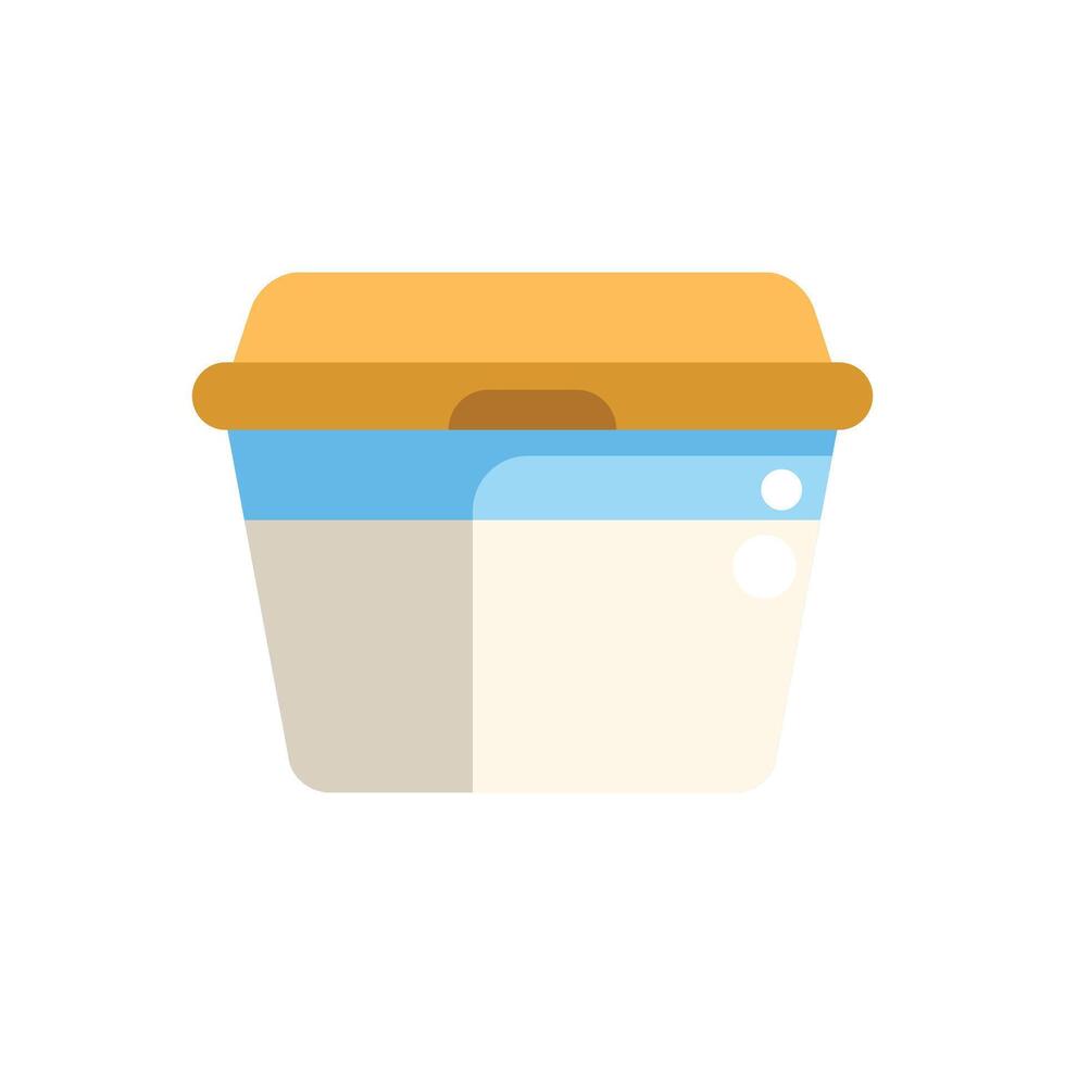Disposable food container with lid showing front view vector