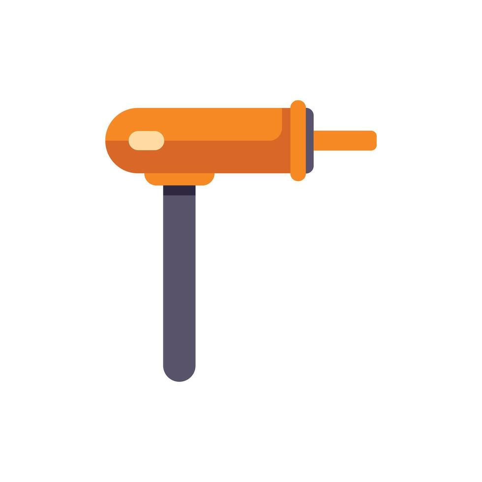 Orange and grey electric drill standing up illustration vector