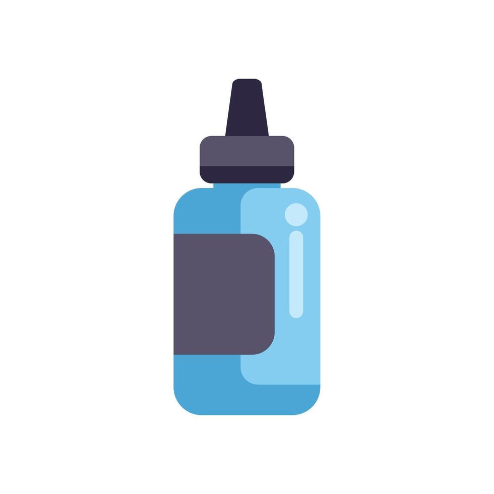 Blue dropper bottle with blank label for medical dropping liquid vector