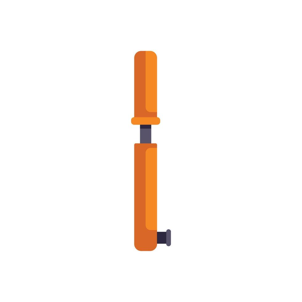 Orange bicycle pump standing up on white background vector