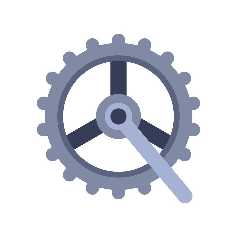 Grey gear turning mechanical process illustration vector
