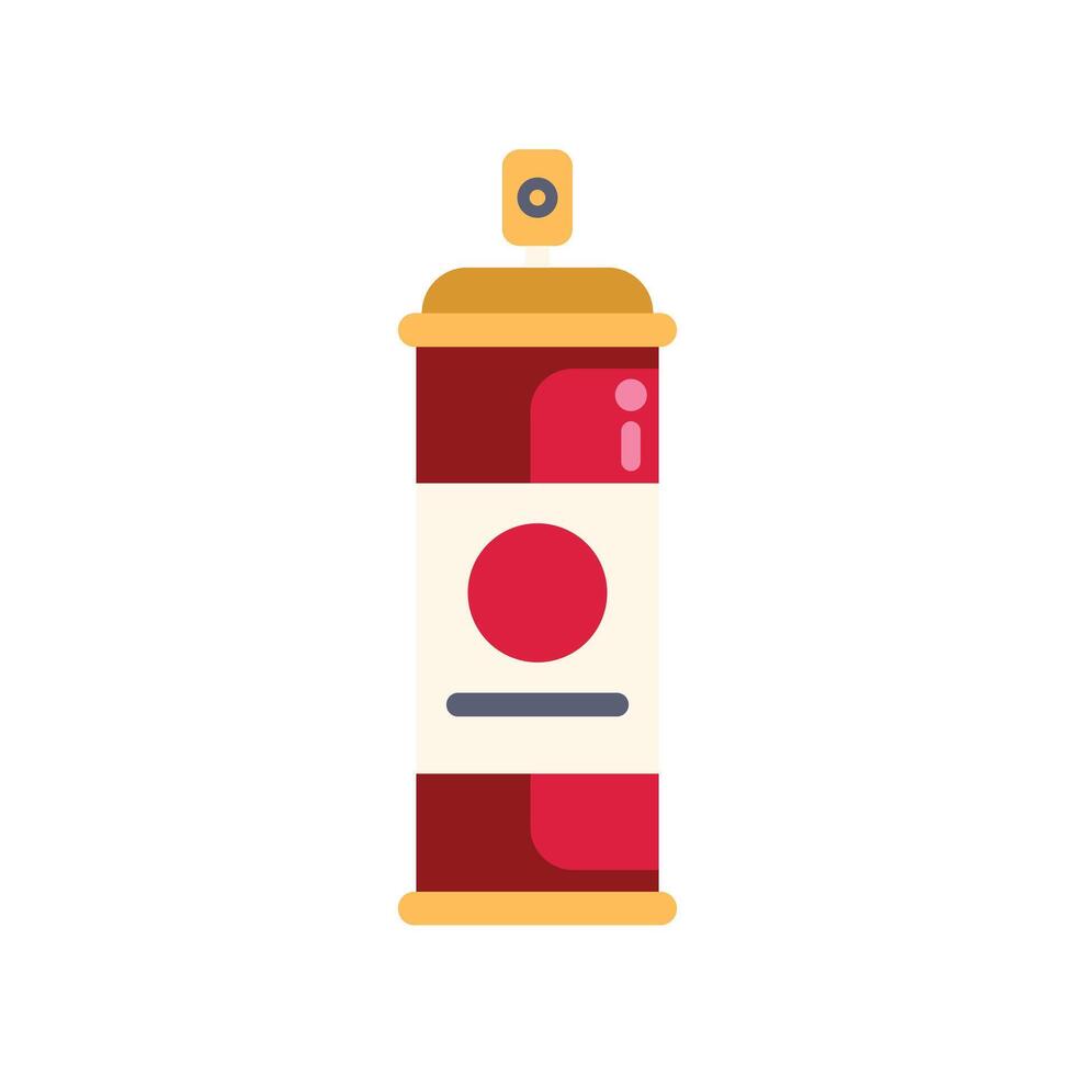 Red spray can presenting minimalist design element vector