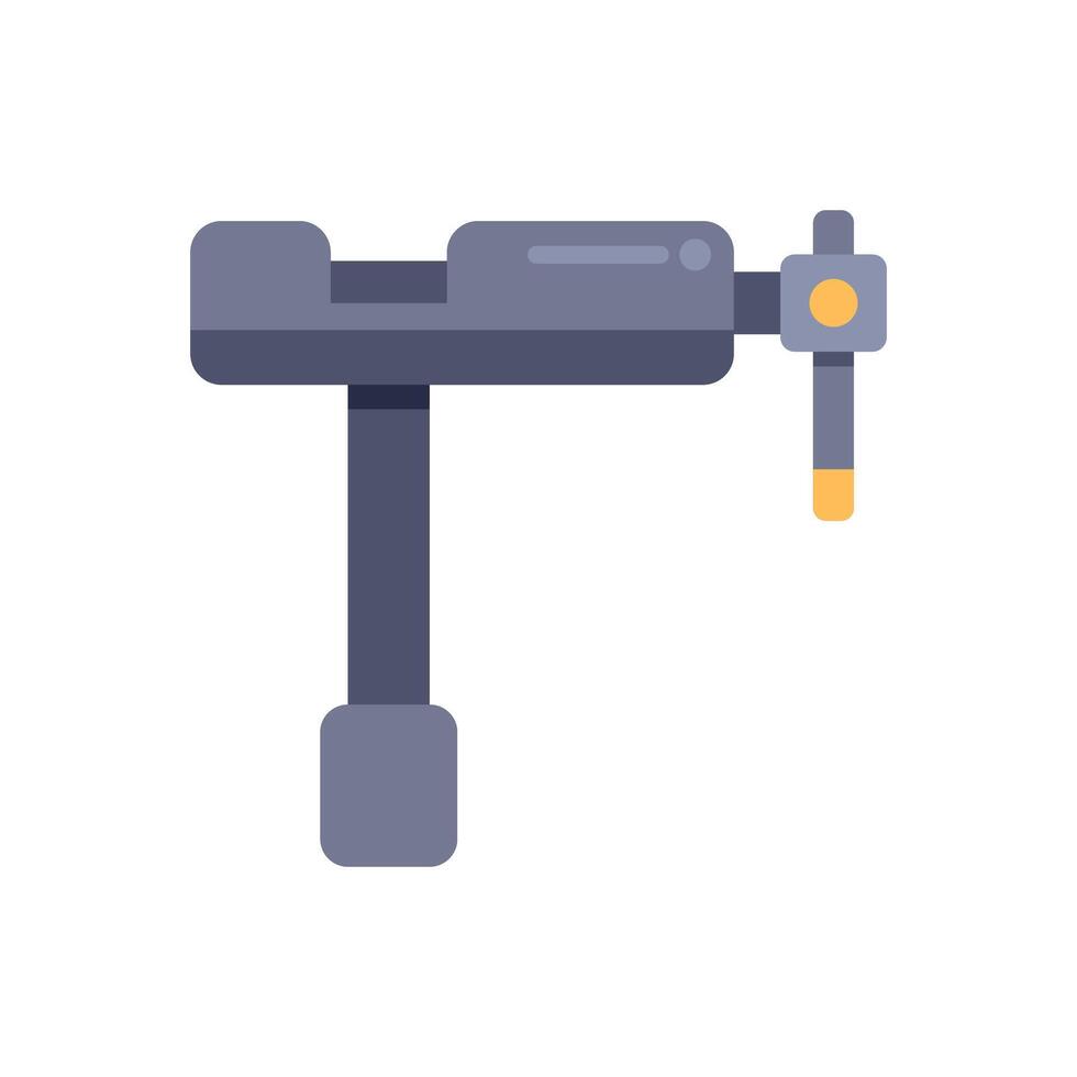 Bench vise holding workpiece securely for metalworking project vector