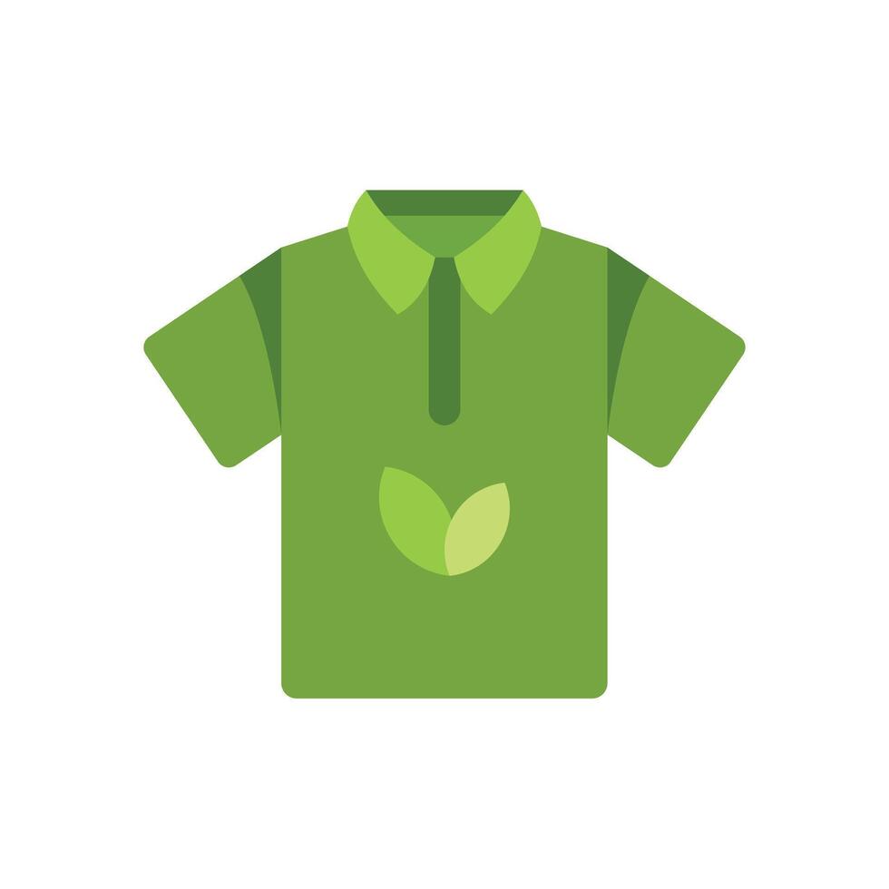 Green polo shirt showing eco friendly practices and sustainability vector