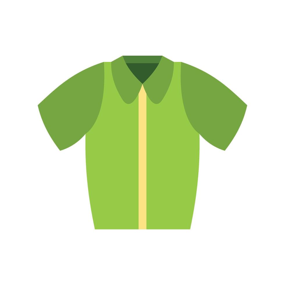 Green short sleeve shirt with collar and zipper illustration vector