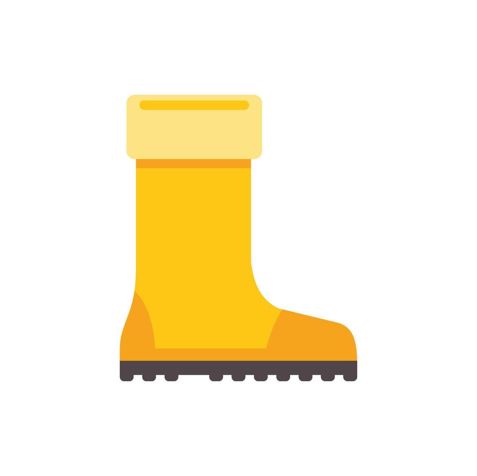 Yellow rubber boot standing side view gardening tool illustration vector