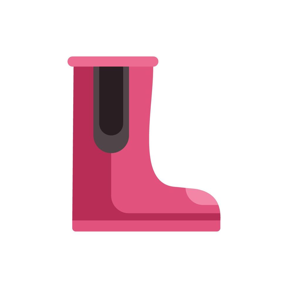 Pink rubber boot standing side view minimalist illustration vector