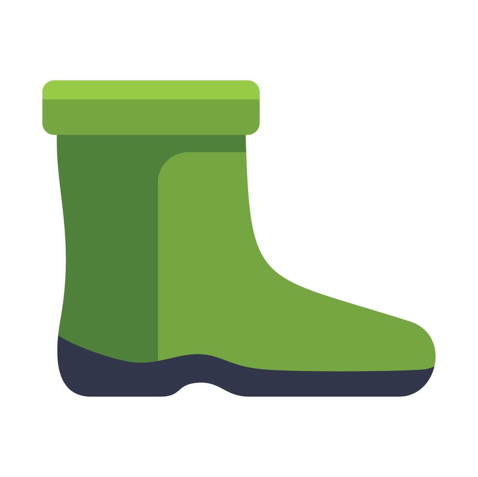 Green rubber boot standing on white background vector
