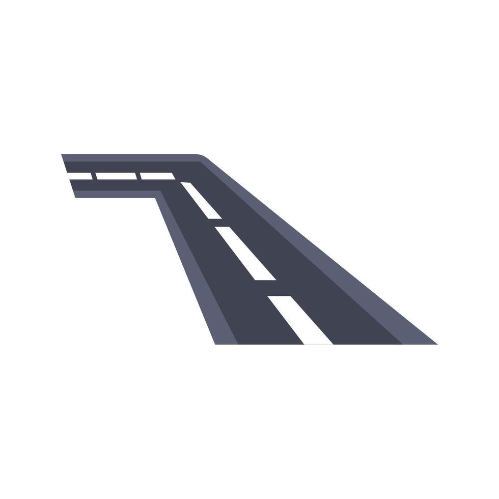 Empty highway road turning right perspective view vector