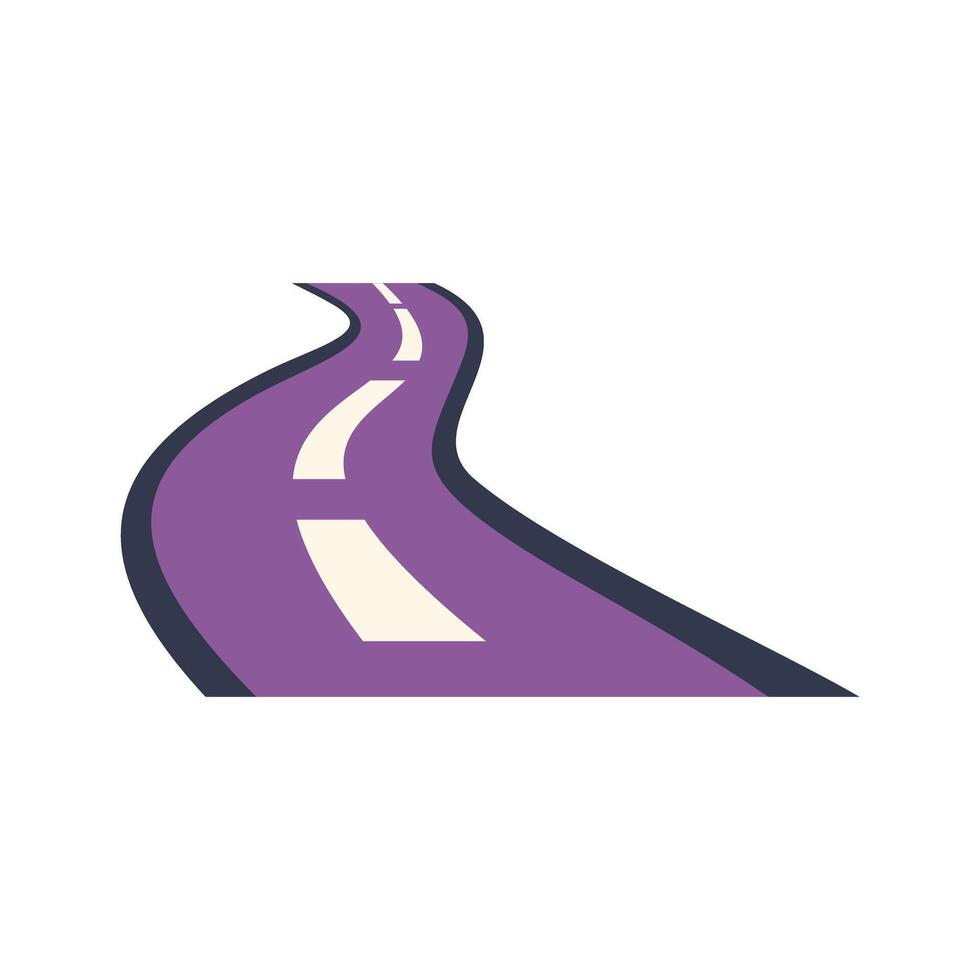 Winding empty road leading to unknown destination vector