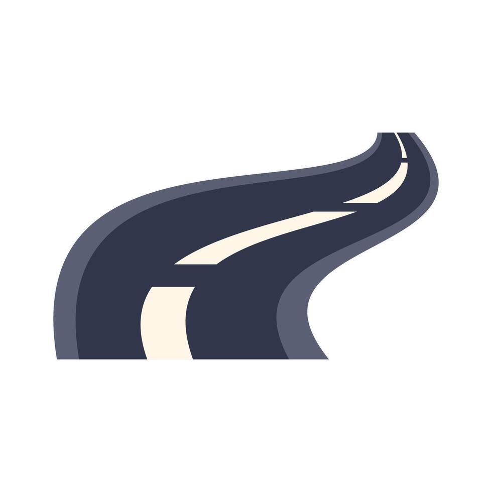 Winding paved road going into the distance vector