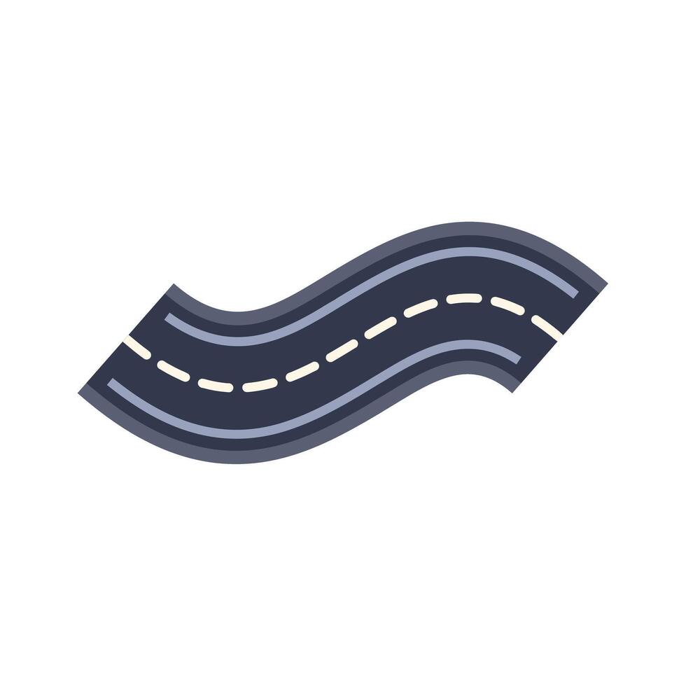 Winding road going upwards showing the way forward vector